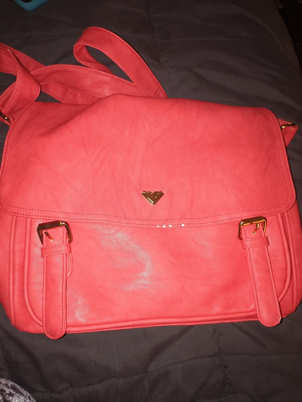 Roxy Red Womens Satchel Crossbody Purse Work/ School Bag Adjustable Straps